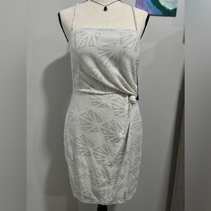 NEW white and silver Glitter spaghetti strap dress